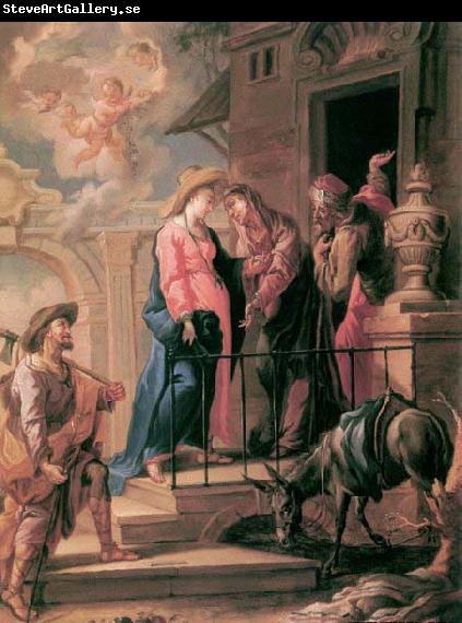 UNTERBERGER, Michelangelo Visitation - Oil on canvas